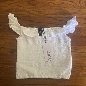 Bobi smocked ruffle off shoulder tube top size medium